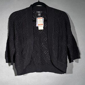 NWT Alfani Black Ebony Open Front Sweater Urban Flight Size‎ P